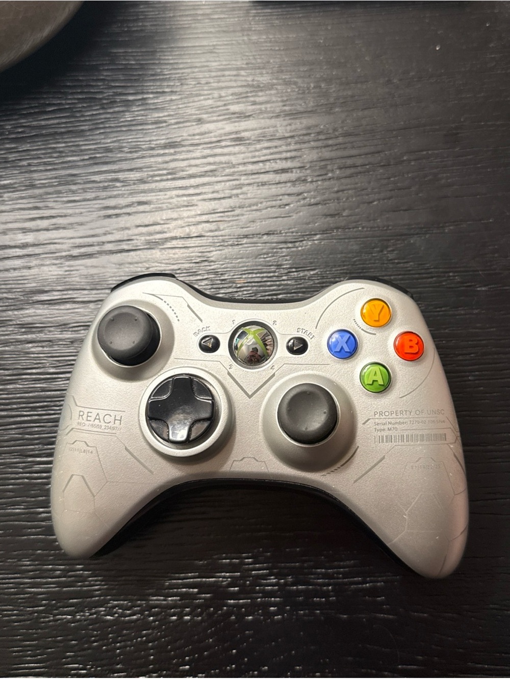 Microsoft Xbox 360 Halo Reach Limited Edition 1403 Silver Wireless Controller